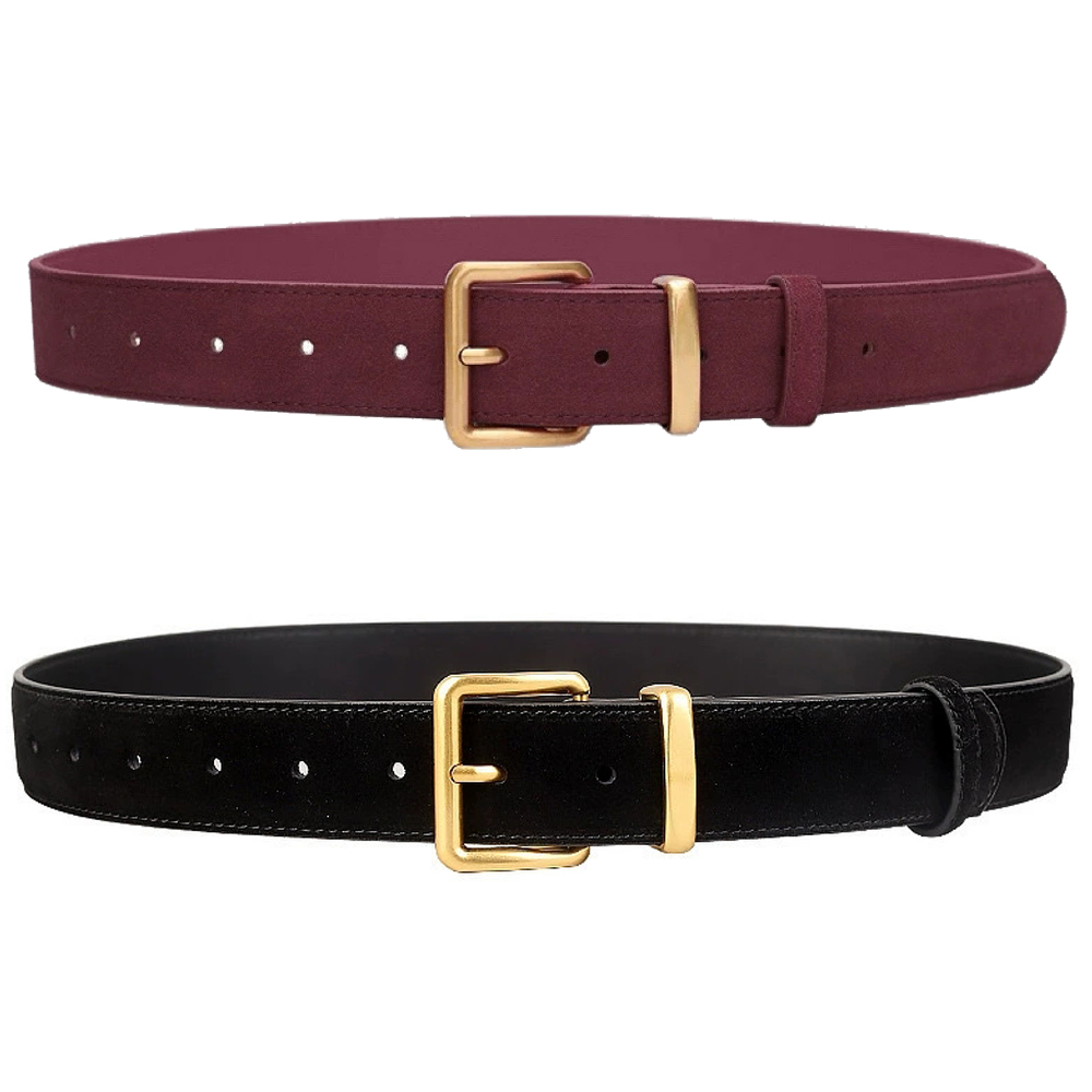 Women'S Jeans Accessories - เข็มขัดหนังกลับ PU หรูหราสำหรับผู้หญิง สไตล์วินเทจ หัวเข็มขัดทอง ขนาดกว้าง