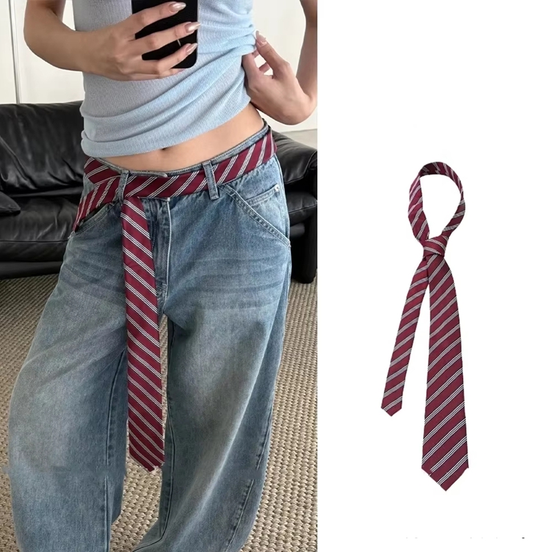 Women'S Jeans Accessories - เข็มขัดลายสก๊อตแบบยาวพร้อมผ้าพันคอผูกคอสำหรับตกแต่ง เครื่องประดับเสริมบุคลิกภาพ ทันสมัย ใช้เป็นที่คาดผมได้