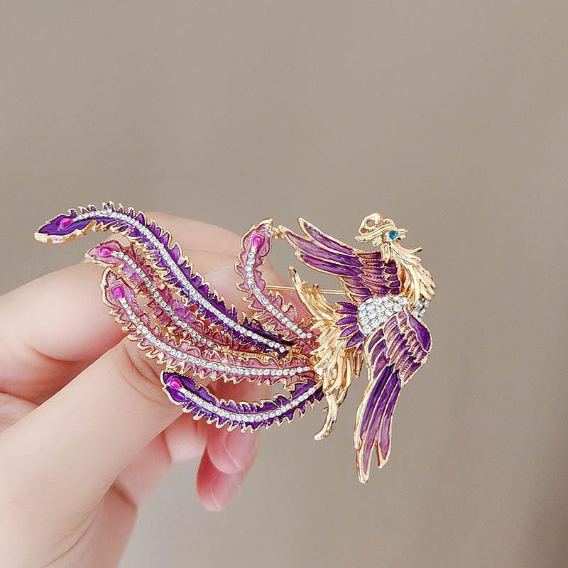 Women'S Accessories Categories - เข็มกลัดเคลือบลายสัตว์นก ยูนิเซ็กซ์ แฟชั่นลายฟีนิกซ์ สำหรับผู้หญิง ใช้ตกแต่งเสื้อโค้ท ของขวัญ