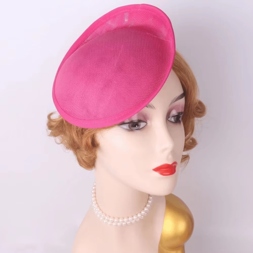 Women'S Accessories In The 1920S - ฐานหมวกฟาสซิเนเตอร์ผ้าลินินสีพื้น หมวกปีกกว้างสไตล์วินเทจ ขนาด 20 ซม. เครื่องประดับผมยุค