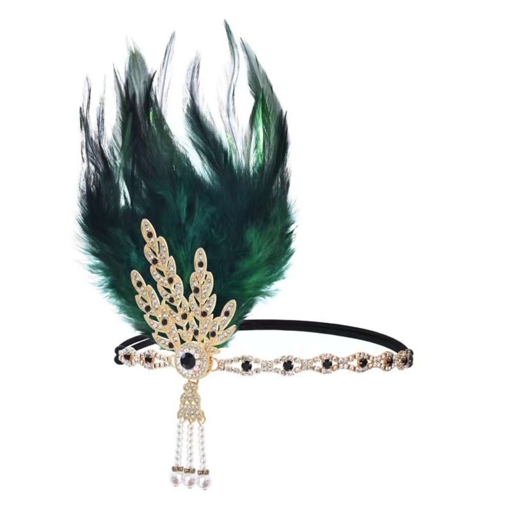 Women'S Accessories In The 1920S - ที่คาดผมขนนกสุดหรูสไตล์วินเทจยุค 1920 สำหรับงานปาร์ตี้แต่งหน้าประดับเพชร เครื่องประดับผมสำหรับผู้หญิง