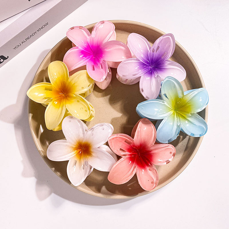 Women Accessories Wholesale China - 1/6PCS 8 ซม.ผู้หญิงคลิปผมดอกไม้วันหยุดโบฮีเมียไข่ดอกไม้ Shark คลิป Barrettes