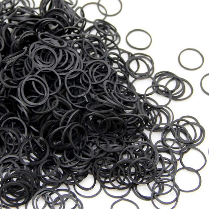 Hair Band Elastic - ยางรัดผมขนาดเล็ก สีดำ ยางยืดผมนุ่ม สำหรับอุปกรณ์สำนักงาน โรงเรียน และบ้าน
