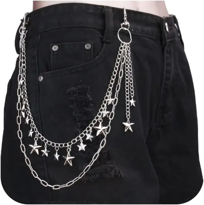 Women'S Jeans Accessories - โซ่คาดเอวสไตล์พังก์ แฟชั่นโลหะ เครื่องประดับกางเกงยีนส์ จี้ โซ่กางเกงฮิปฮอป อเนกประสงค์