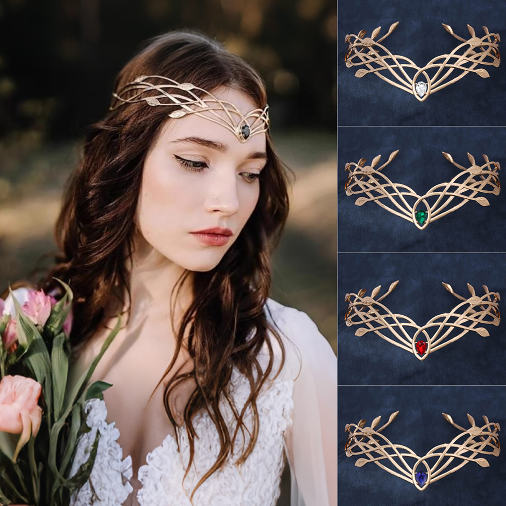 Women Accessories On Sale - Luxury Tiaras Headbands สําหรับผู้หญิงคริสตัลมงกุฎเทพธิดาคอสเพลย์หน้าผากรอบเอลฟ์มงกุฎเจ้าสาวอุปกรณ์เสริมผม