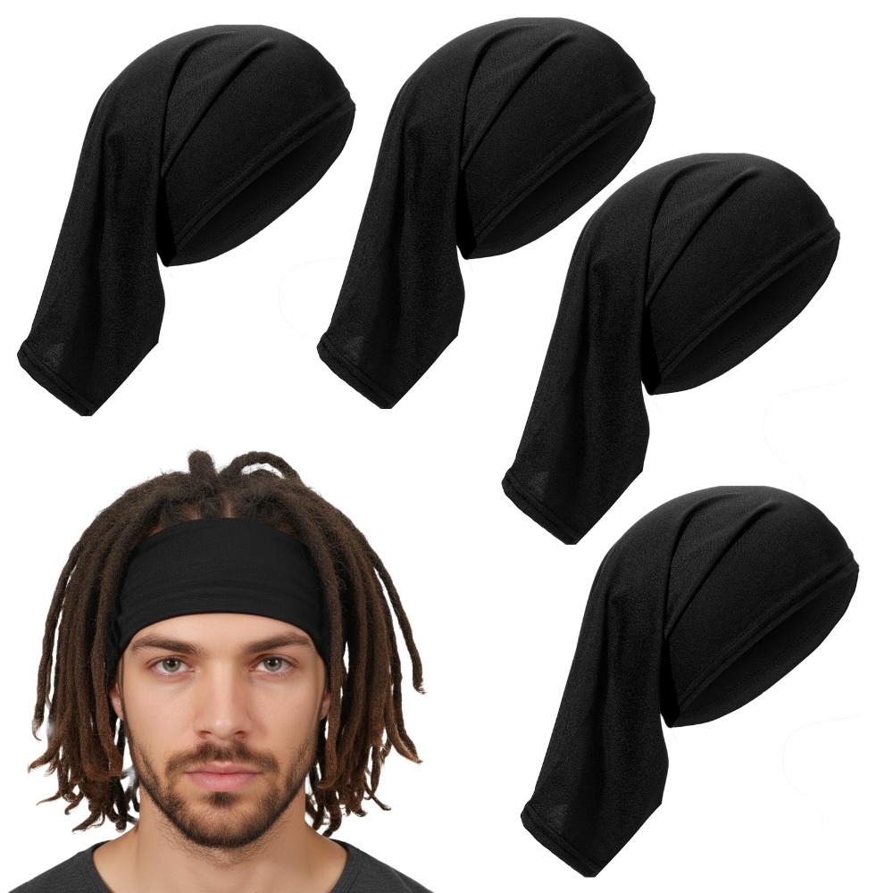 Hair Band Elastic - ที่คาดผมเดรดล็อคแบบยืดหยุ่น 6 ชิ้น สำหรับผมเดรดยาว ผ้าพันศีรษะสำหรับเดรดล็อค ถุงเท้าสำหรับเดรดล็อค