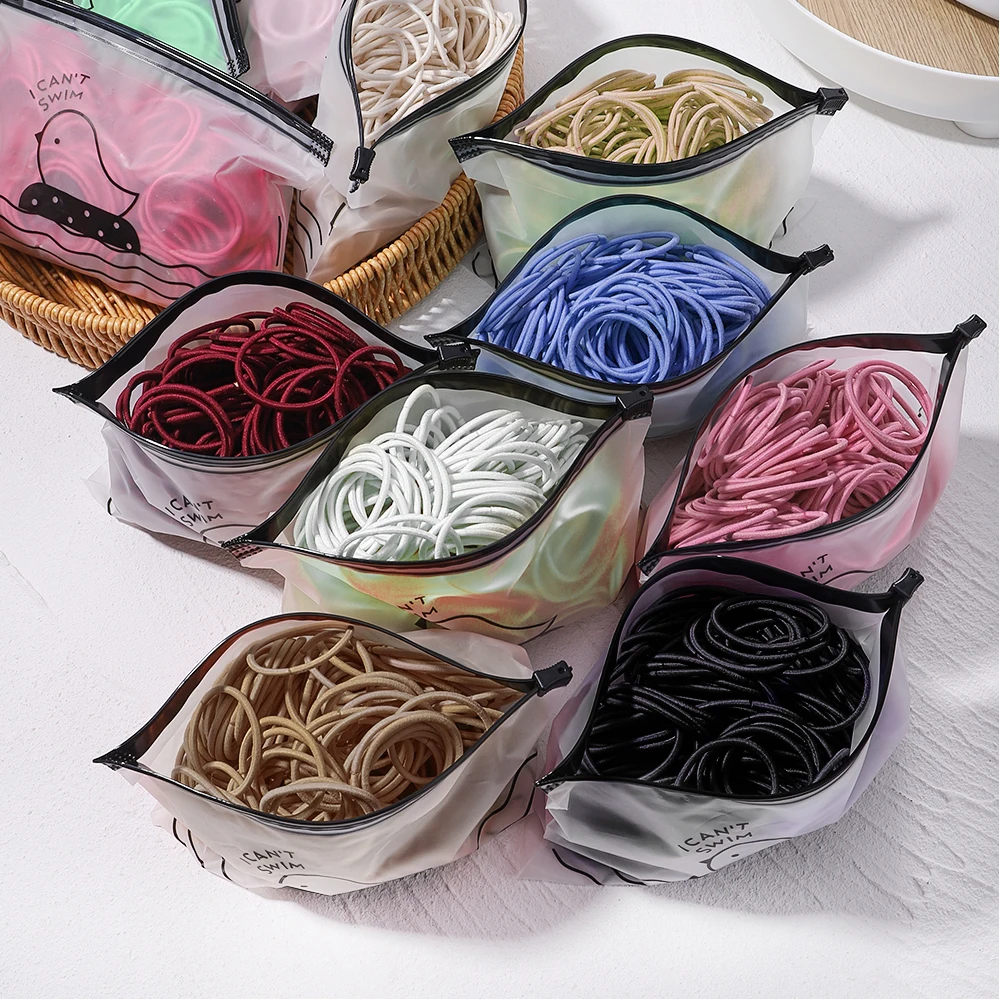 Women Accessories Wholesale China - ยางรัดผมแบบยืดหยุ่นสูง 50 ชิ้น สำหรับผู้หญิง เด็กผู้หญิง สีดำ