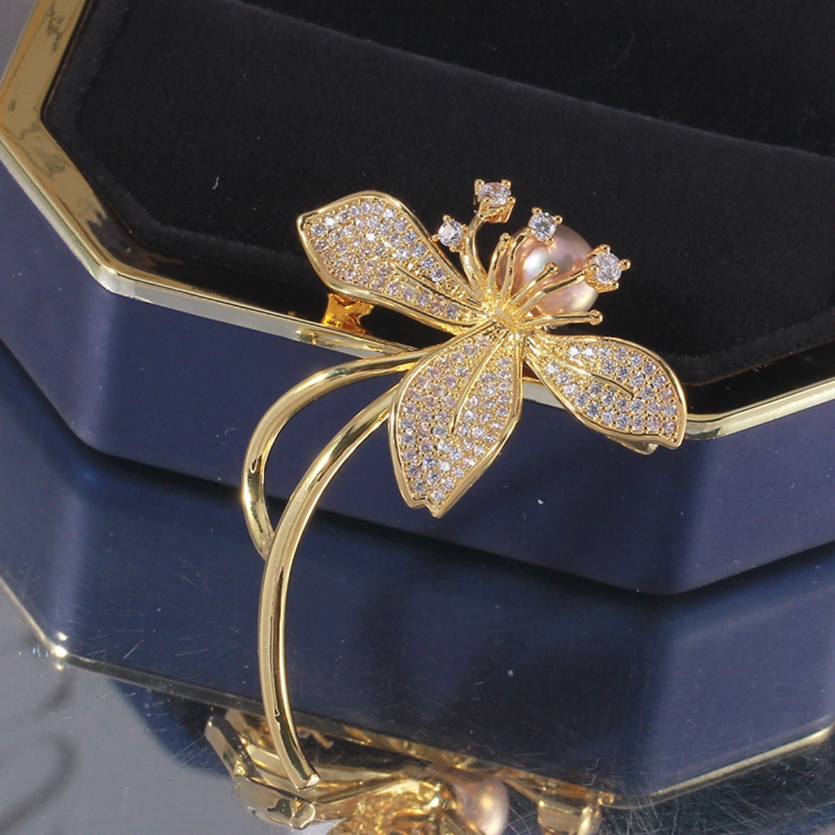 เข็มกลัดเปล่าดีไซน์เรียบง่าย ช - Brooch Pin Gold บทวิจารณ์และราคา