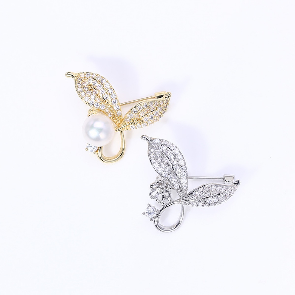 เข็มกลัดลายใบไม้ชุบทองคำแท้ ทำ - Brooch Pin Gold บทวิจารณ์และราคา