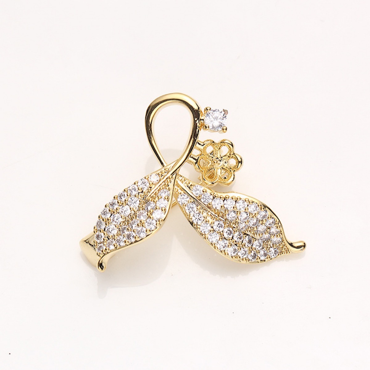 เข็มกลัดลายใบไม้ชุบทองคำแท้ ทำ - Brooch Pin Gold บทวิจารณ์และราคา