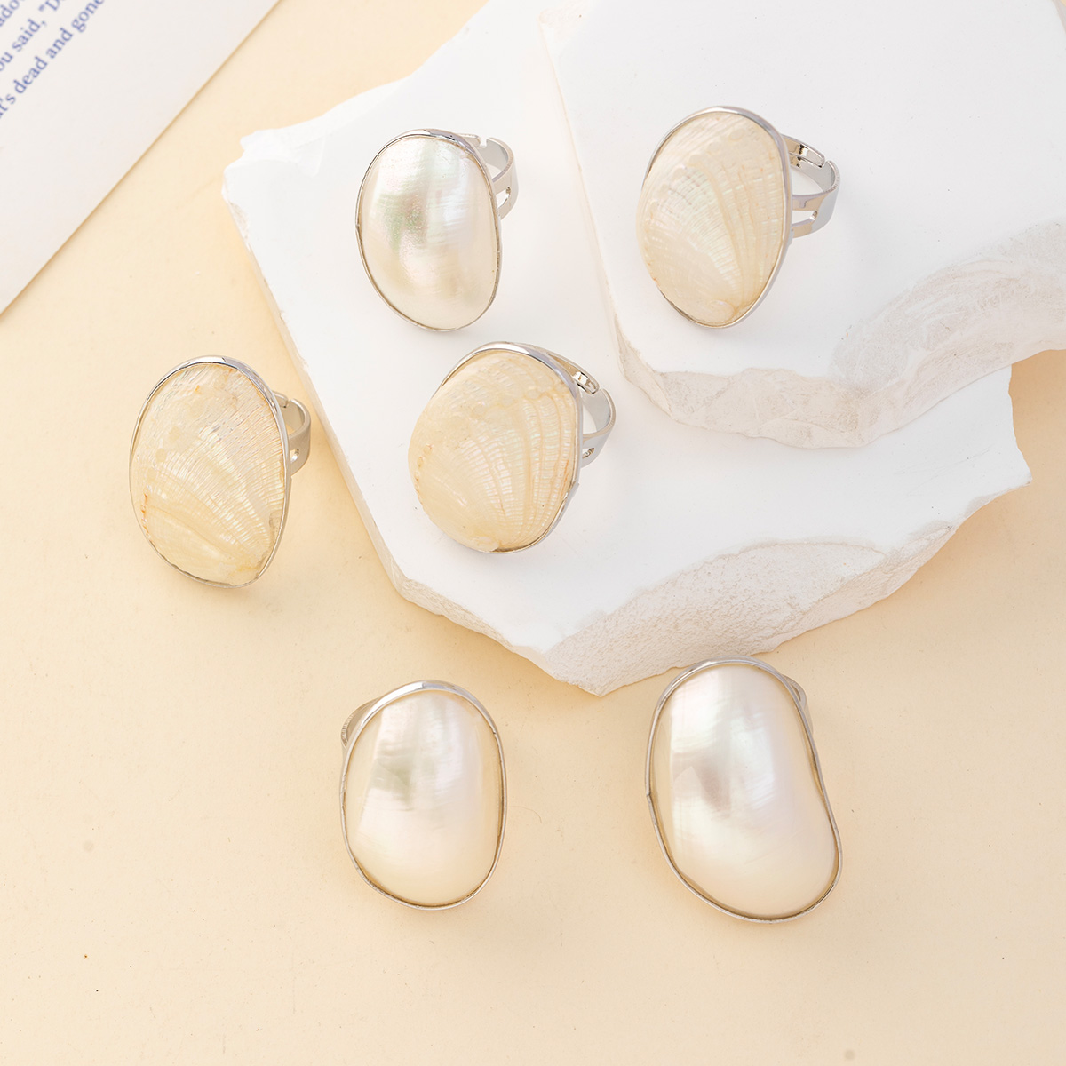 แหวนเปลือกหอยแบบหนาสไตล์วินเทจ - Women Accessories Outlet บทวิจารณ์และราคา
