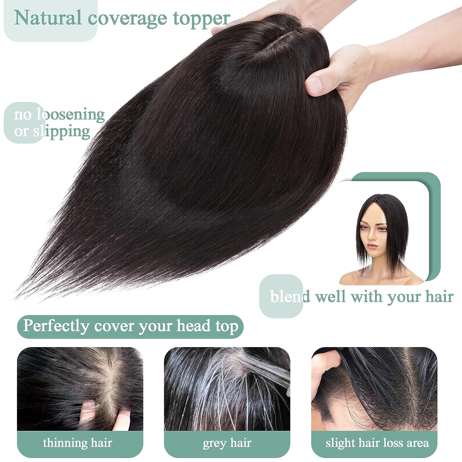 ท็อปเปอร์ผมแท้สำหรับผู้หญิง ผม - Women Accessories On Sale บทวิจารณ์และราคา