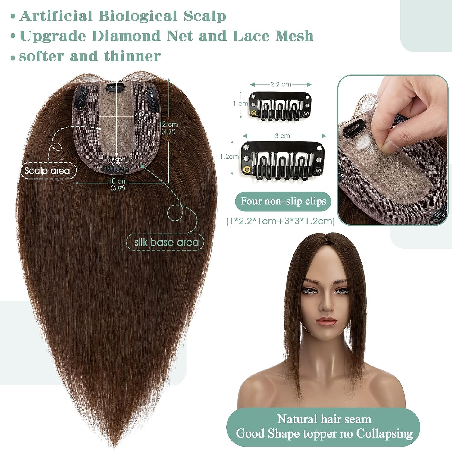 ท็อปเปอร์ผมแท้สำหรับผู้หญิง ผม - Women Accessories On Sale บทวิจารณ์และราคา
