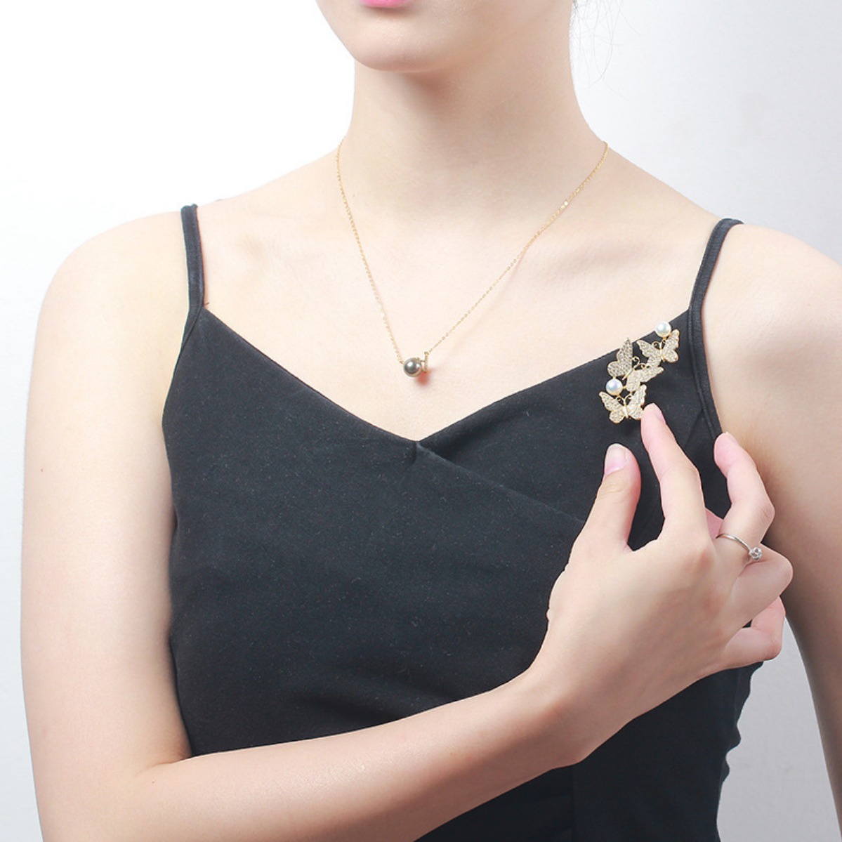 ชุดเข็มกลัดรูปผีเสื้อสามตัว ชุ - Brooch Pin Gold บทวิจารณ์และราคา
