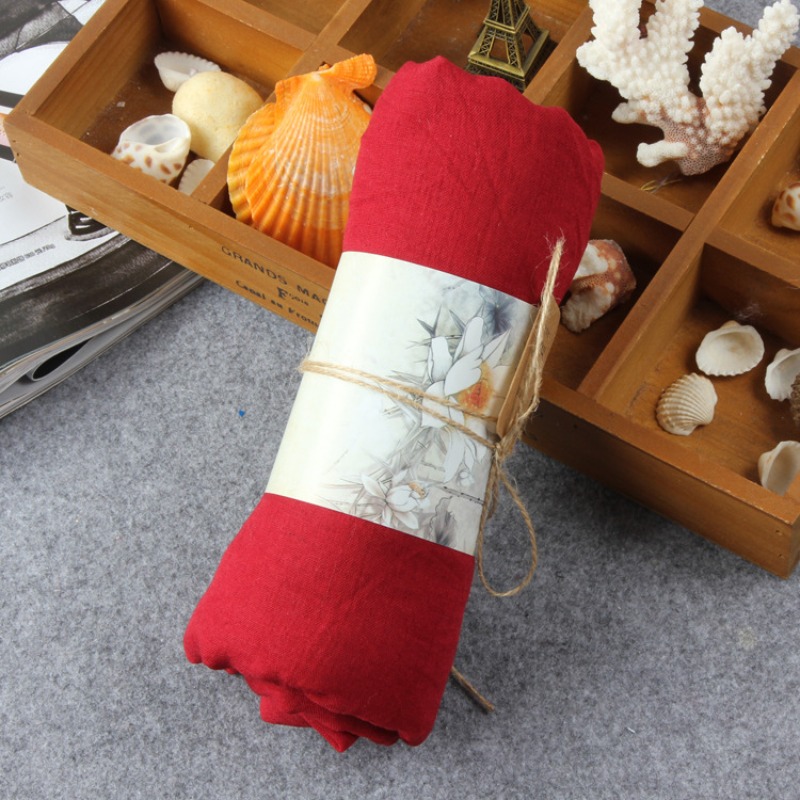 ผ้าพันคอผ้าลินินผสมฝ้ายสีพื้นเ - Women Accessories Wholesale China บทวิจารณ์และราคา
