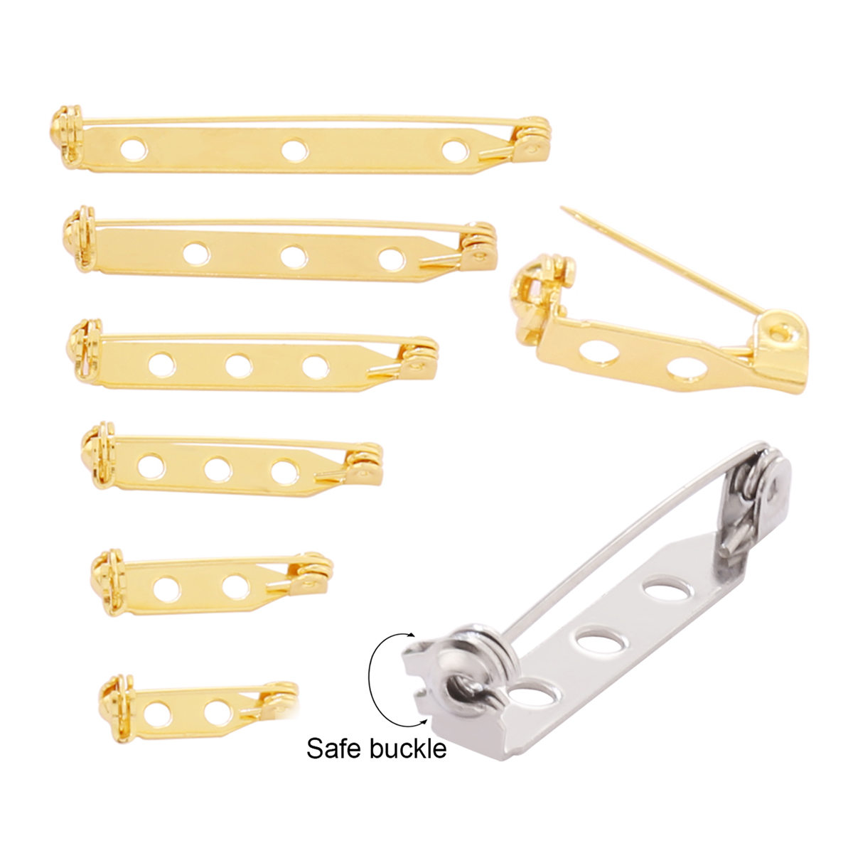 10pcs 17-45 มม.เข็มกลัดคลิปฐาน - Brooch Pin Gold บทวิจารณ์และราคา