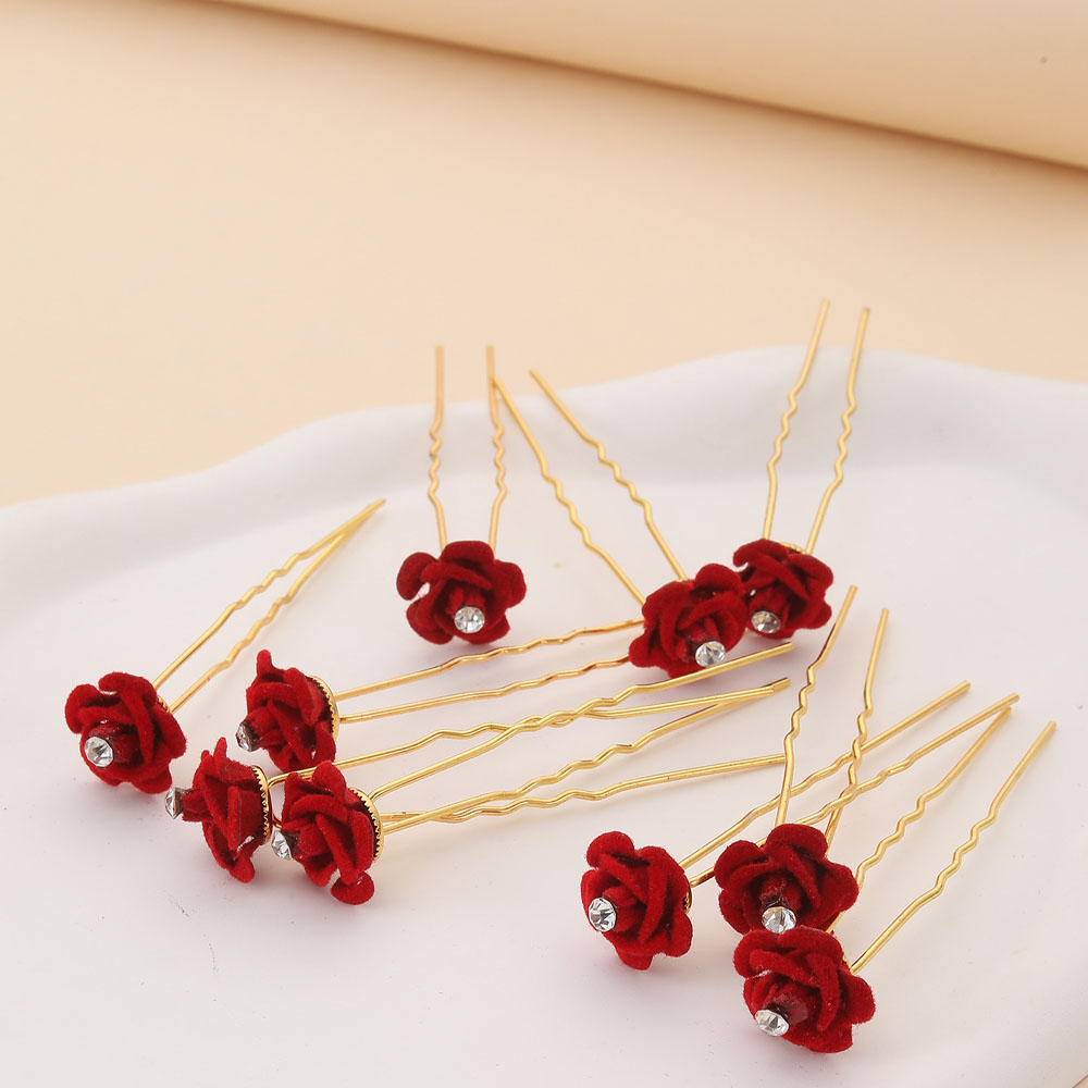 10 ชิ้น Rose อุปกรณ์เสริมผมงาน - Women'S Red Accessories บทวิจารณ์และราคา