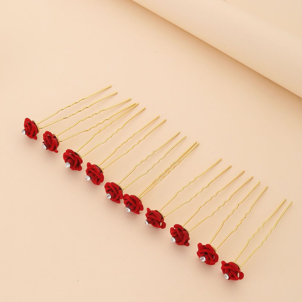 10 ชิ้น Rose อุปกรณ์เสริมผมงาน - Women'S Red Accessories บทวิจารณ์และราคา