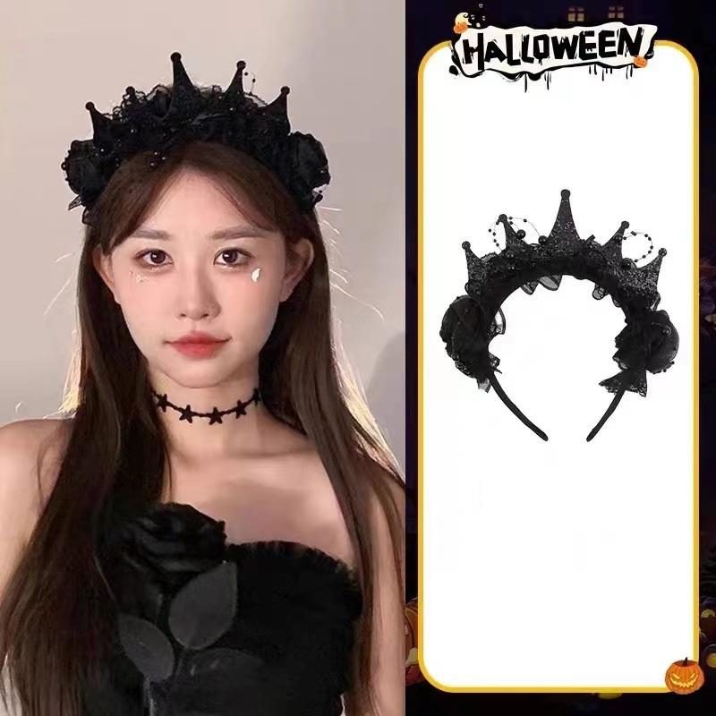มงกุฎดอกกุหลาบสีดำสไตล์โกธิค ป - Women'S Victorian Accessories บทวิจารณ์และราคา