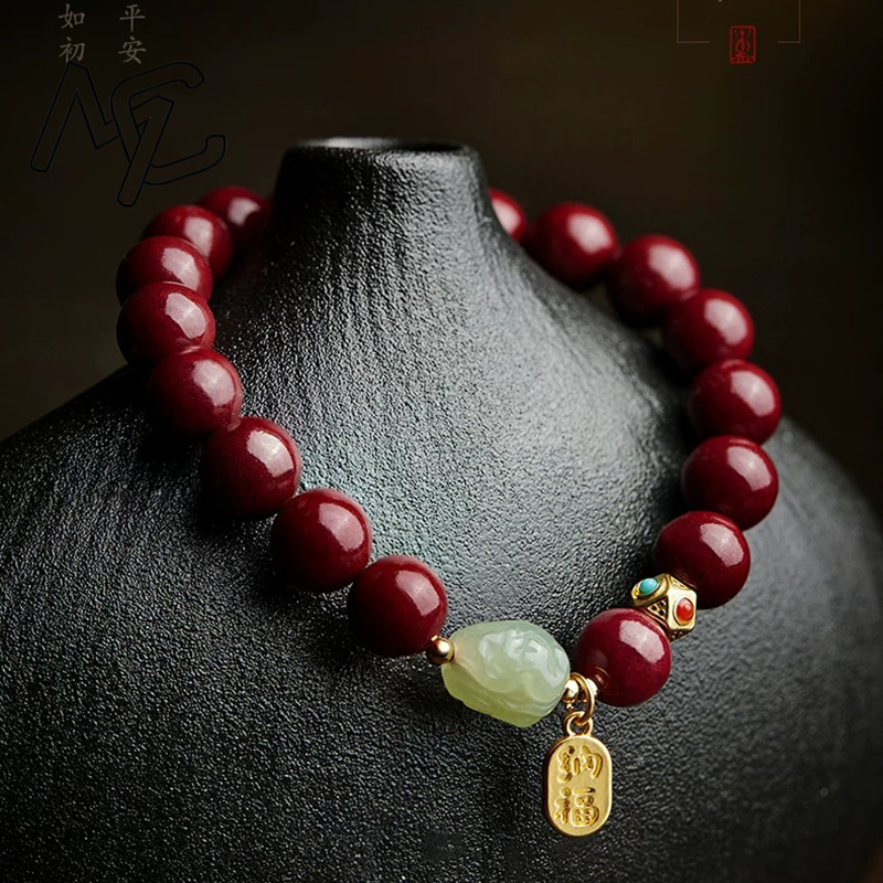 กำไลข้อมือซินนาบาร์สีแดงธรรมชา - Women'S Red Accessories บทวิจารณ์และราคา