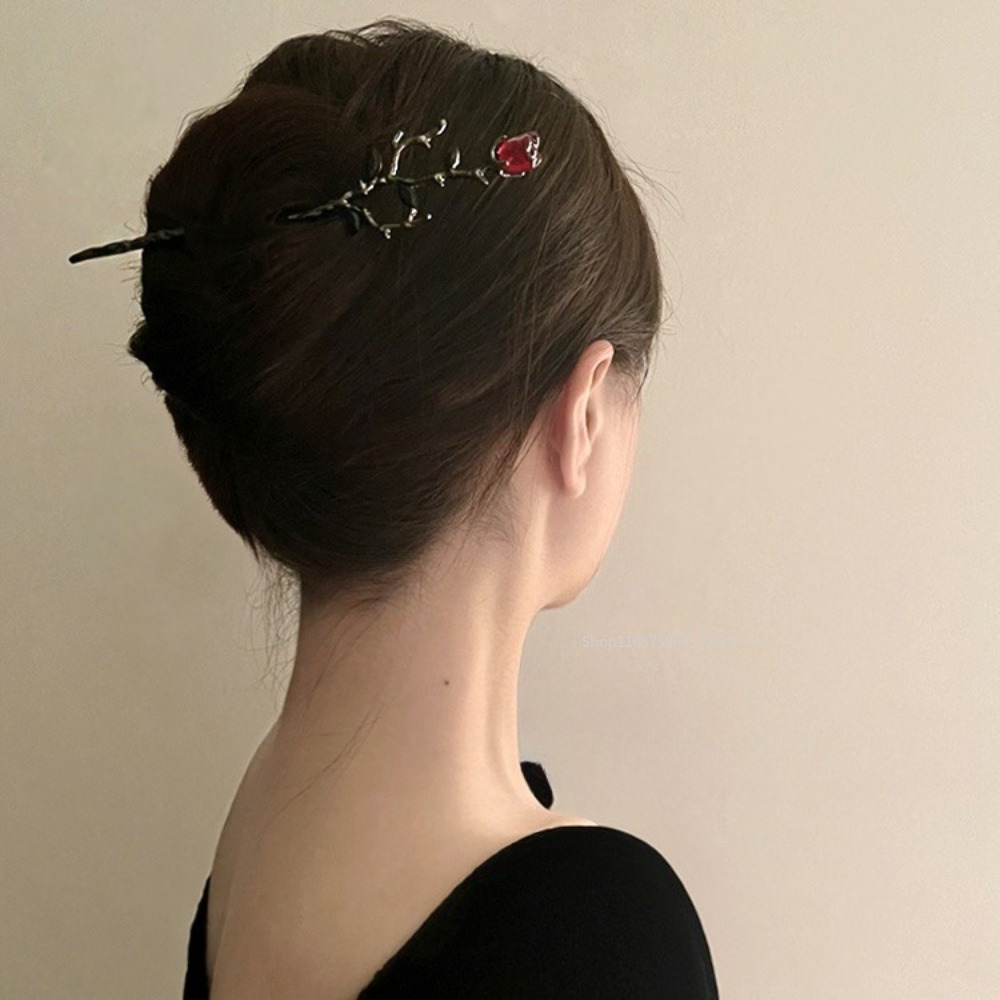 กิ๊บติดผมโลหะลายดอกกุหลาบสีแดง - Women'S Red Accessories บทวิจารณ์และราคา