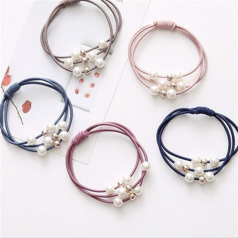 10Pcs โบว์ไข่มุกผมวงยืดหยุ่นสำ - Women Accessories Wholesale China บทวิจารณ์และราคา