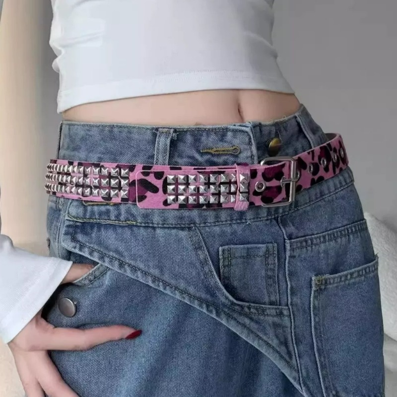 เข็มขัดลายเสือดาว Y2K ประดับหม - Women'S Jeans Accessories บทวิจารณ์และราคา