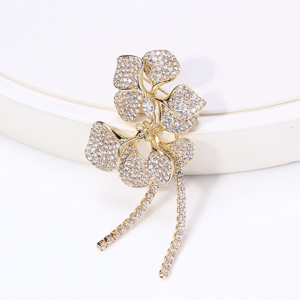 ชุดอุปกรณ์ทำเข็มกลัด DIY ลายดอ - Brooch Pin Gold บทวิจารณ์และราคา