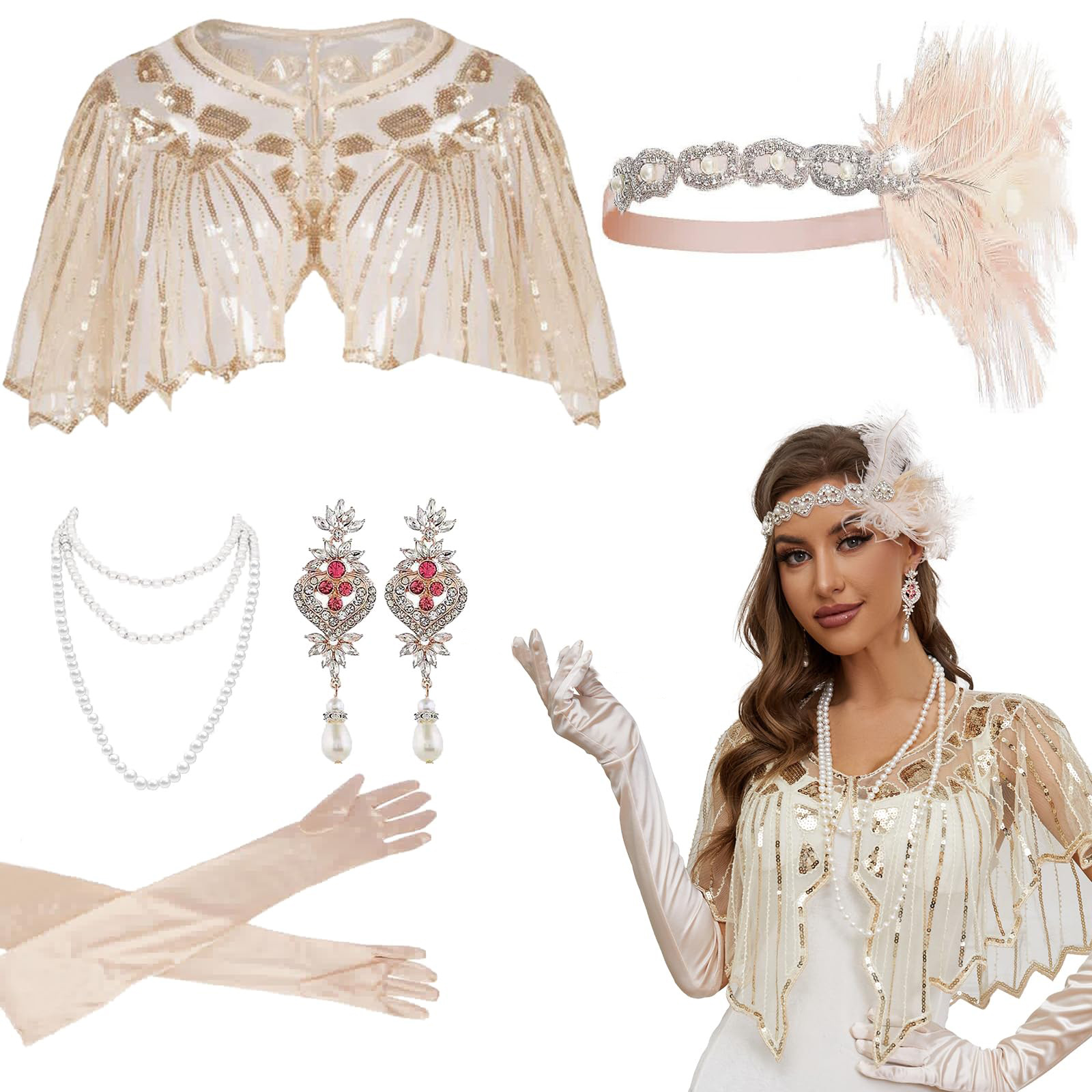 1920s Gatsby งานแต่งงาน Feathe - Women'S Accessories In The 1920S บทวิจารณ์และราคา