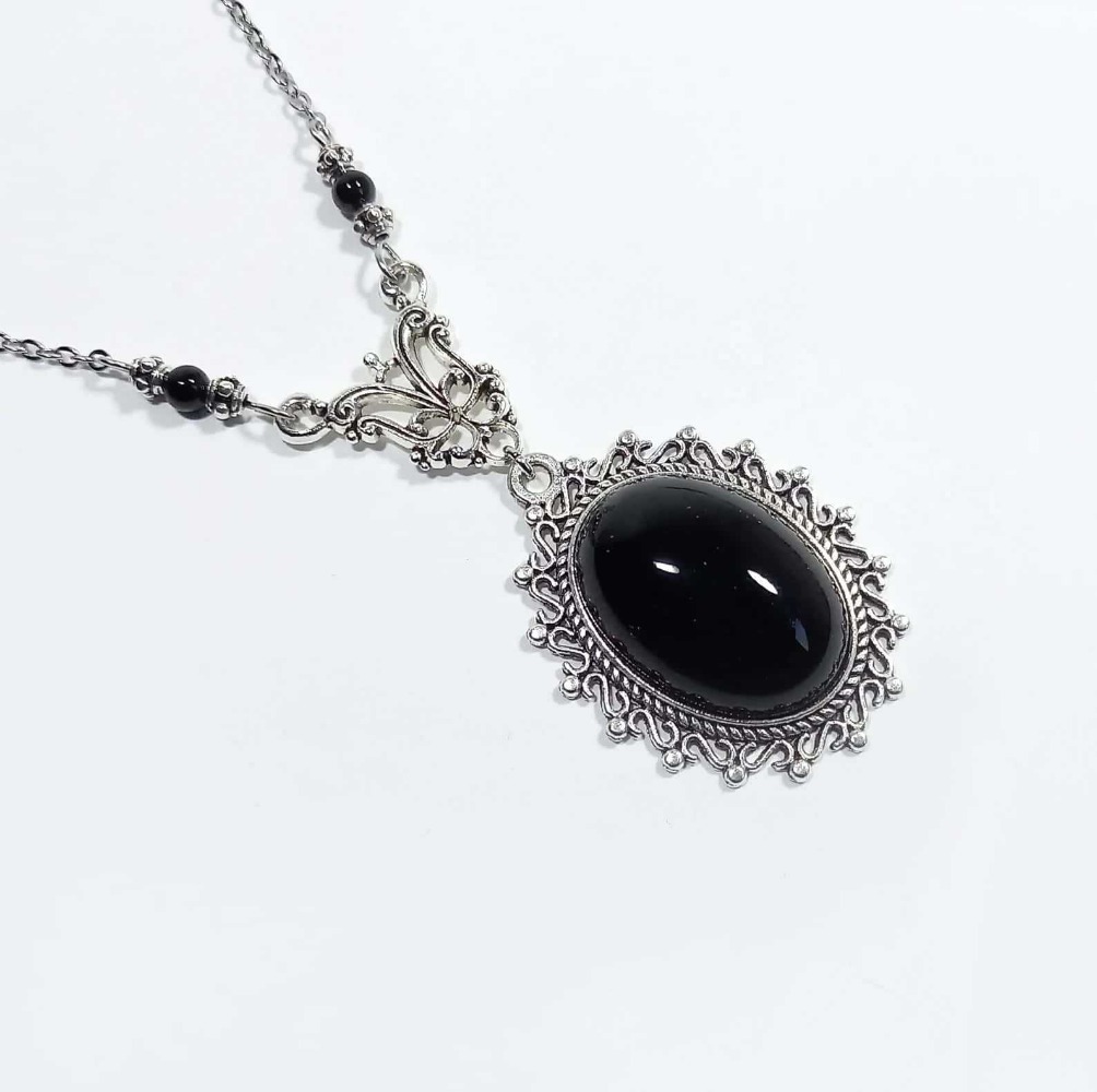 สร้อยคอจี้รูปไข่ลายลูกไม้สีเงิ - Women'S Victorian Accessories บทวิจารณ์และราคา