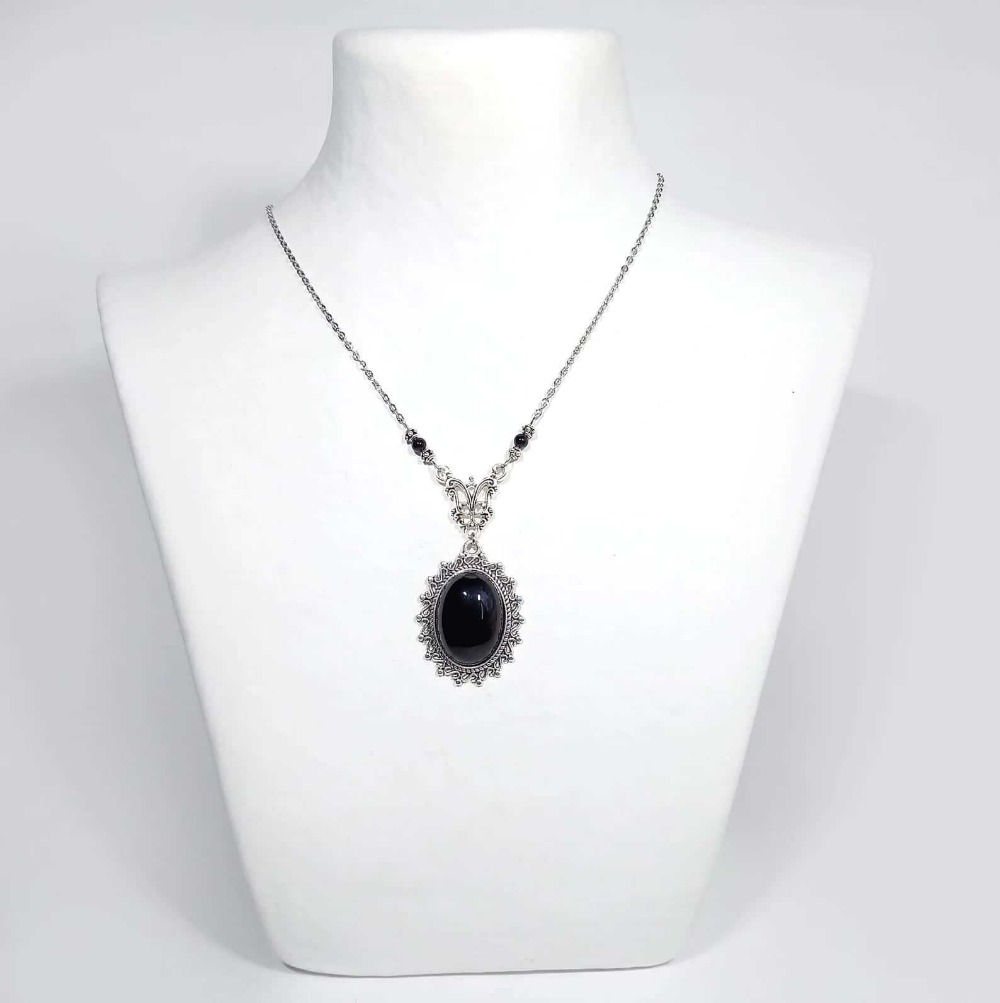 สร้อยคอจี้รูปไข่ลายลูกไม้สีเงิ - Women'S Victorian Accessories บทวิจารณ์และราคา
