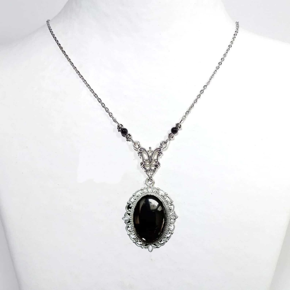 สร้อยคอจี้รูปไข่ลายลูกไม้สีเงิ - Women'S Victorian Accessories บทวิจารณ์และราคา