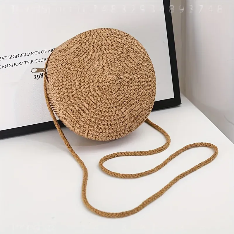 กระเป๋าสะพายข้างทรงกลมสานจากหว - Women Accessories Bag บทวิจารณ์และราคา