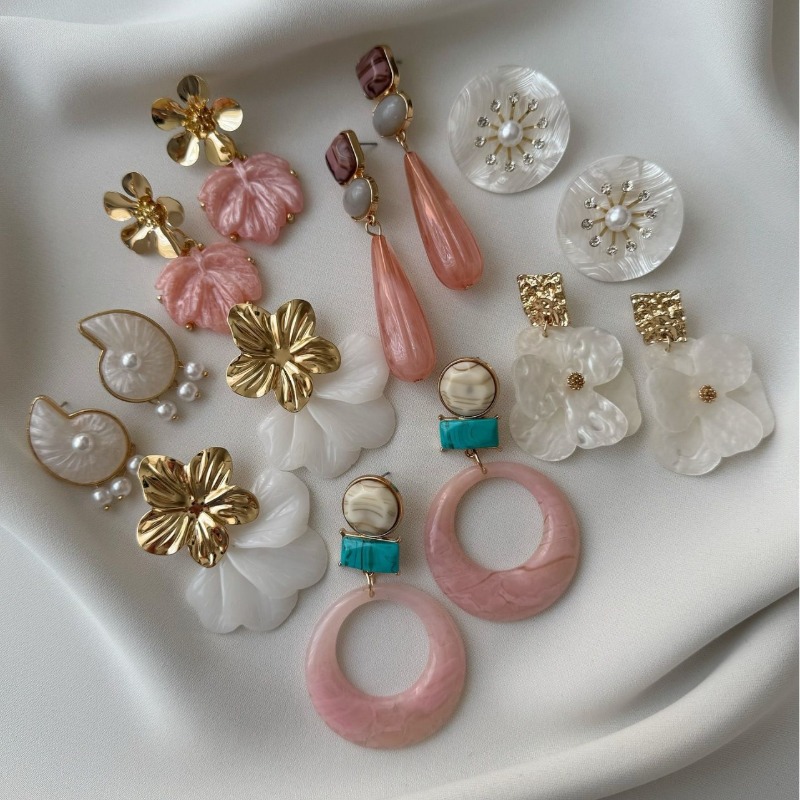 ต่างหูสีชมพูหวานลายดอกไม้ทรงหย - Women Accessories Wholesale China บทวิจารณ์และราคา